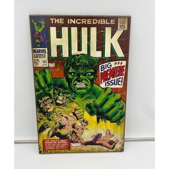 Other - Marvel Comics The Incredible Hulk #102 Big Premiere Issue Wood Plaque 13X19